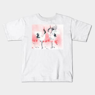 Japanese dancing cranes Kids T-Shirt